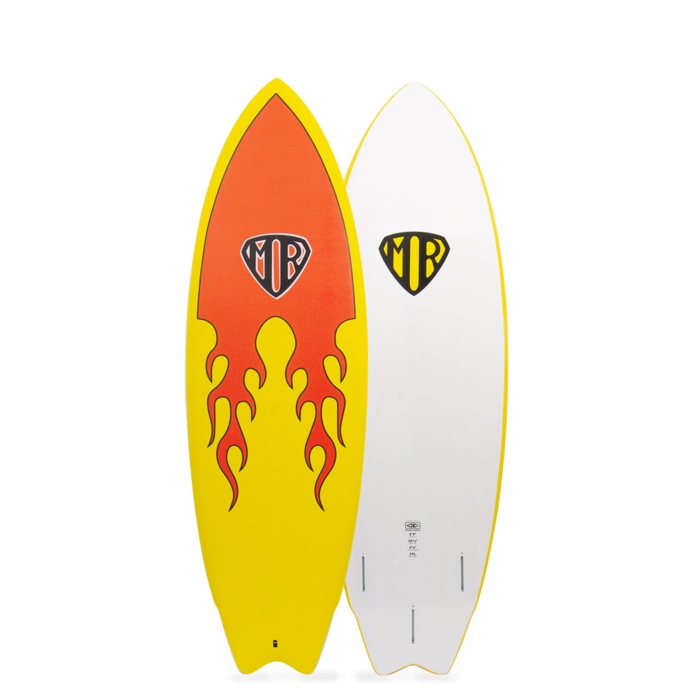 Softboard MR Epoxy Twin Fin 5'9" - Flame front