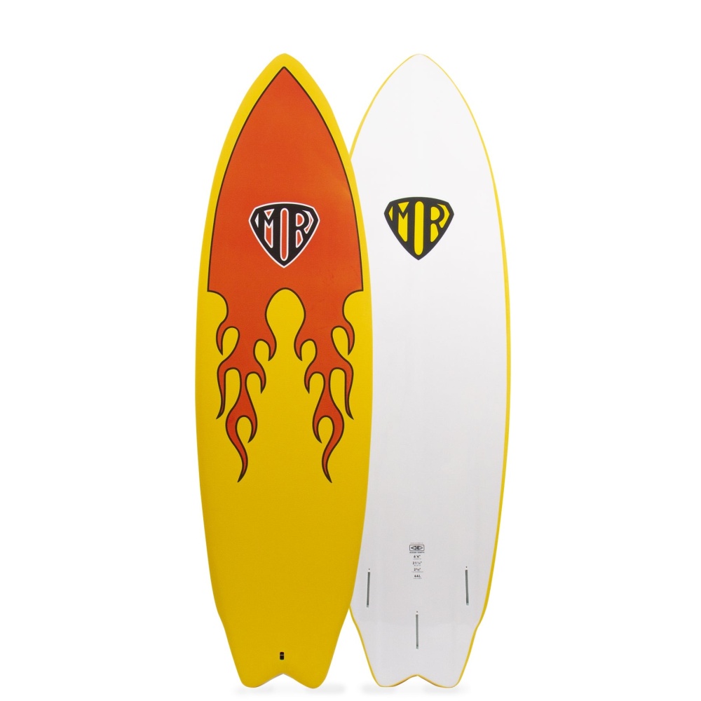 Softboard MR Epoxy Twin Fin 6'4" - Flame front