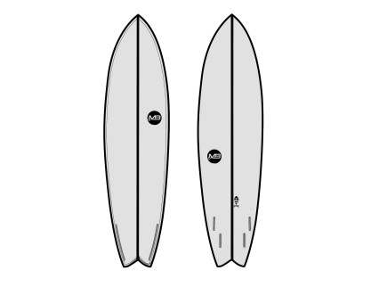 Tabla de surf Midlength MB Point Fish Epoxy