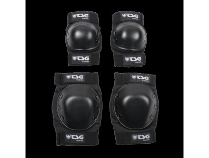 TSG Plain Set Black M - Protecciones Surfskate