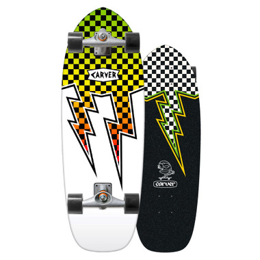 Carver Mini Zapper Snapper, deck blanco con rayos a cuadros