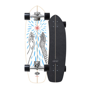Triton x Carver Presence, deck blanco con ilustraci&oacute;n de dos manos